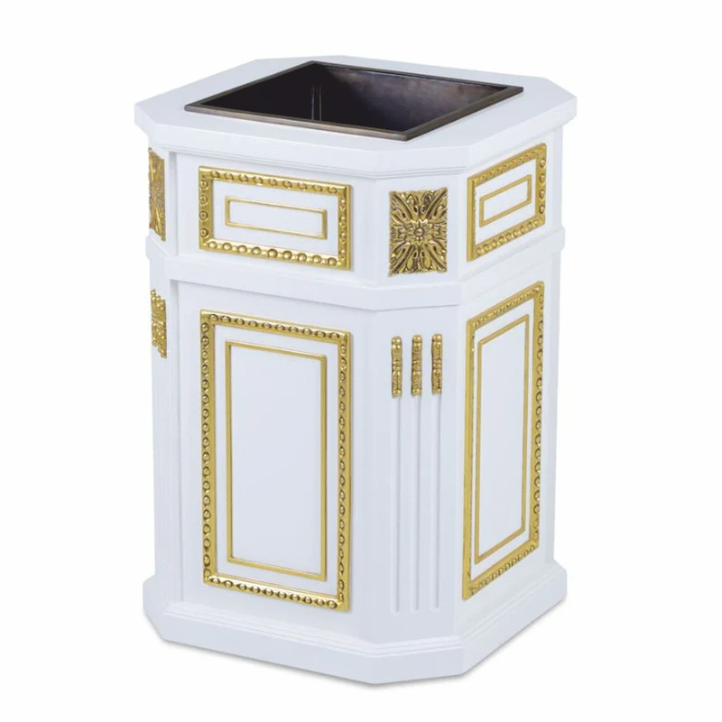 Casa Padrino Luxus Barock Blumentopf Weiß / Gold H. 65 cm - Barock Deko Accessoires