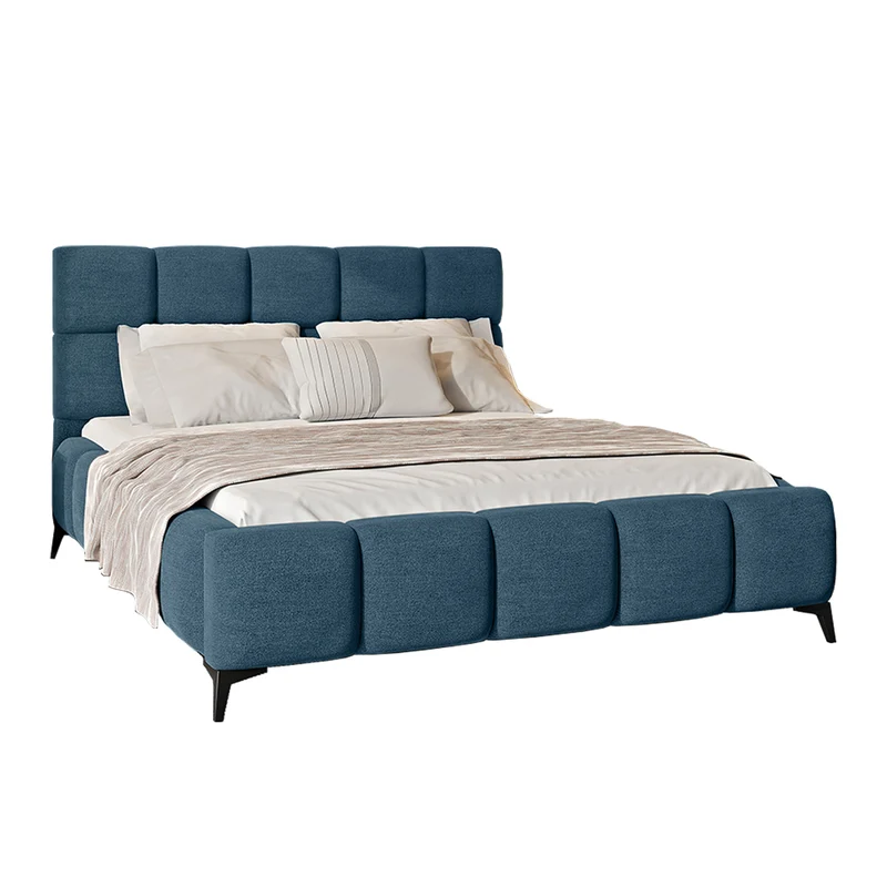 Lit coffre 180x200 sommier inclus Mira Bleu