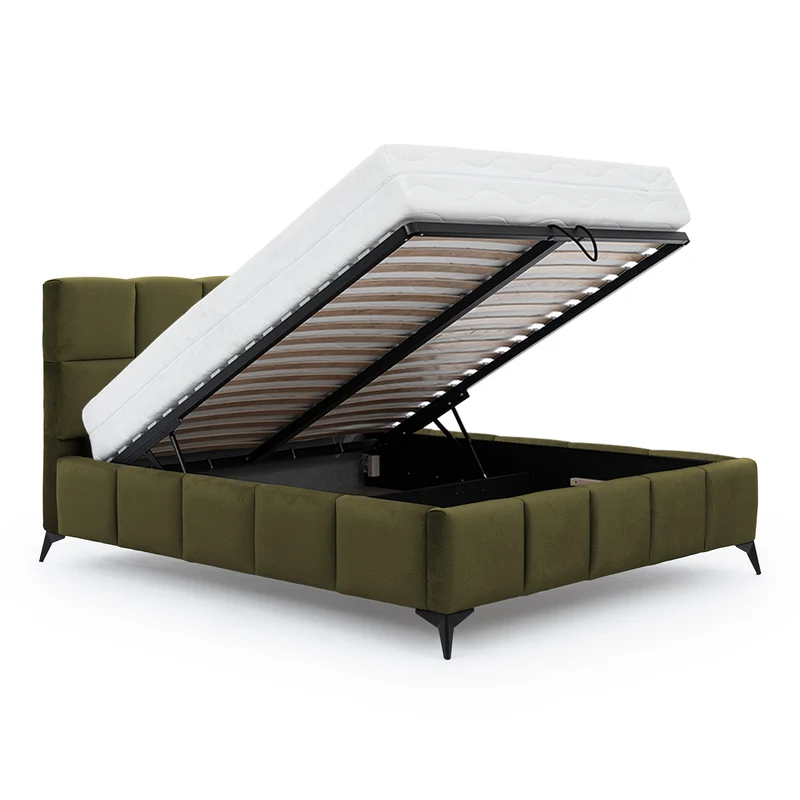 Lit coffre 180x200 sommier inclus Mira Vert
