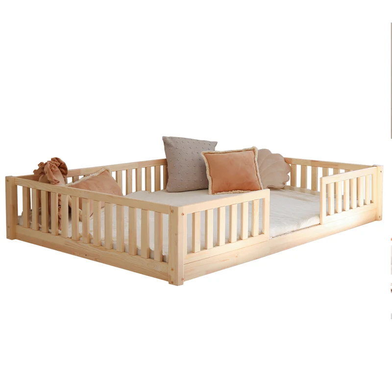 Lit 140x190 barrières et sommier inclus pieds 1 cm Agnès Bois