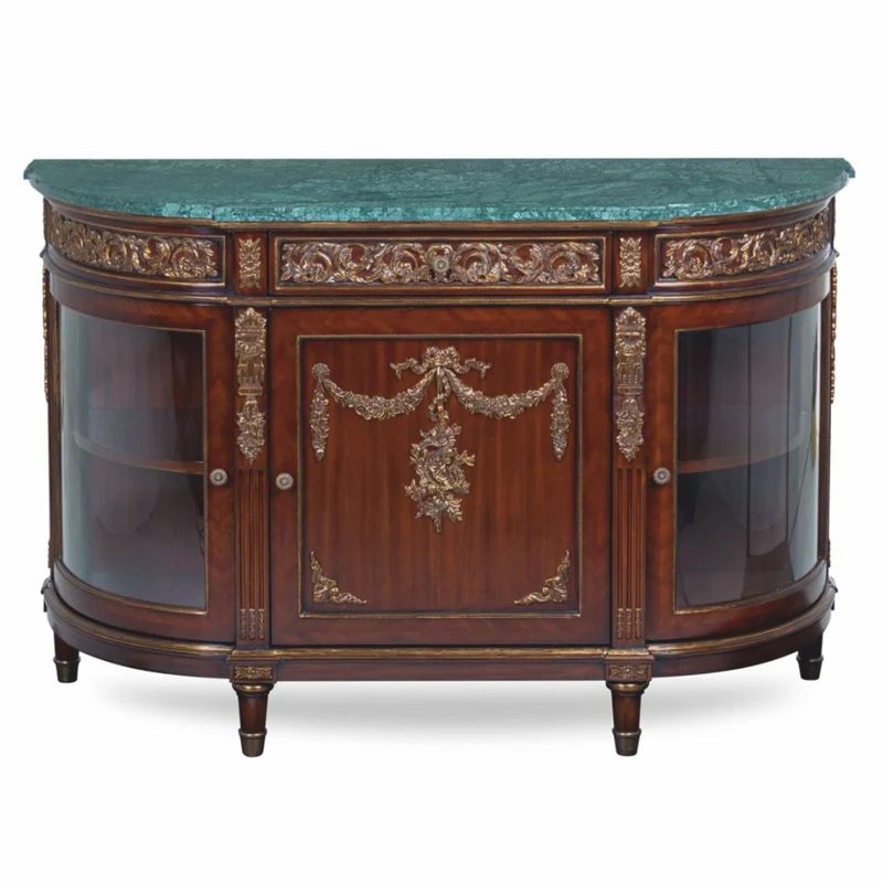 Casa Padrino Luxus Barock Sideboard Braun / Antik Gold / Grün 130 cm - Made in Italy