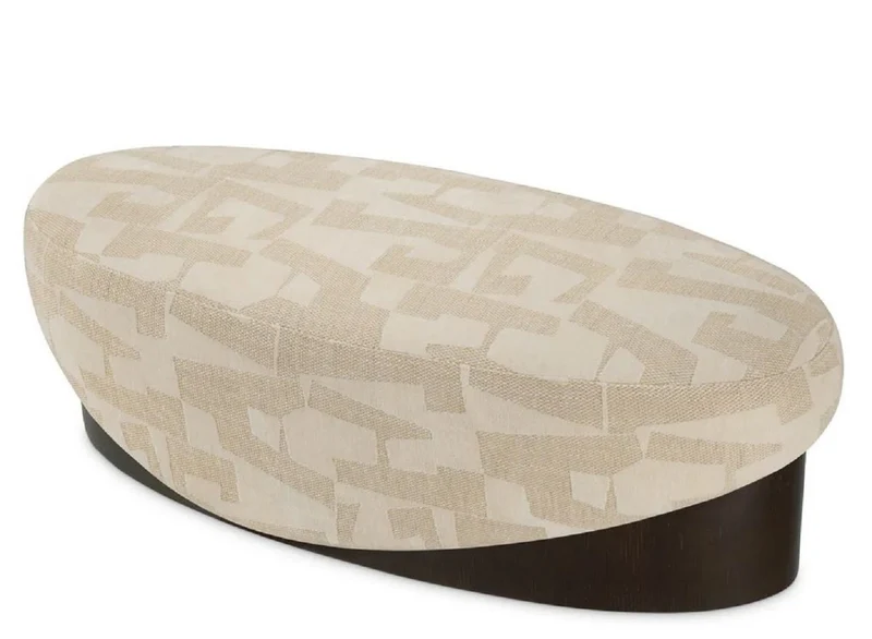 Casa Padrino Luxus Sitzbank Sandfarben / Schwarz 140 cm - Hotel Möbel