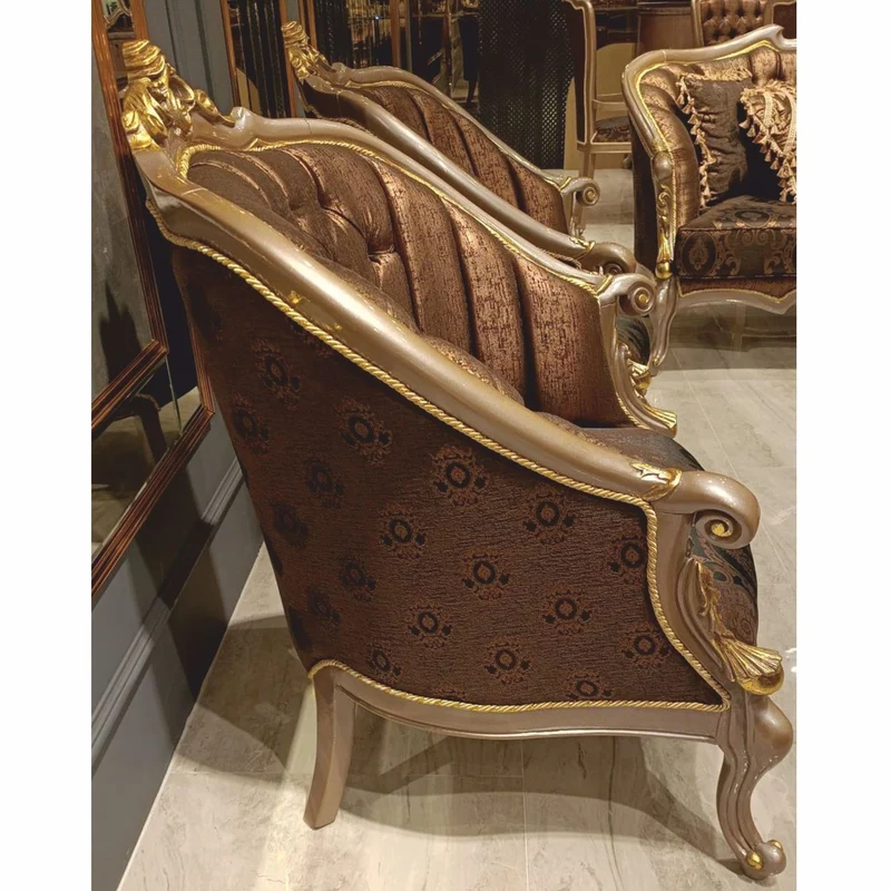 Casa Padrino Luxus Barock Sessel Schwarz / Grau / Gold H. 107 cm - Barock Möbel