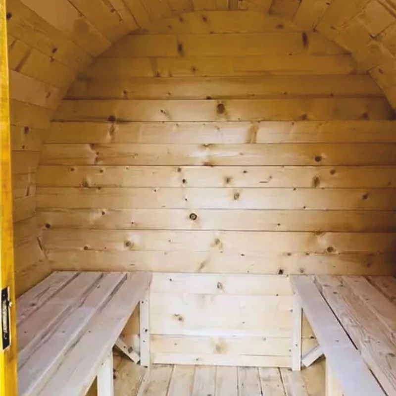 Casa Padrino Luxus Außensauna Naturfarben / Schwarz 400 x 220 cm - Massivholz Gartensauna