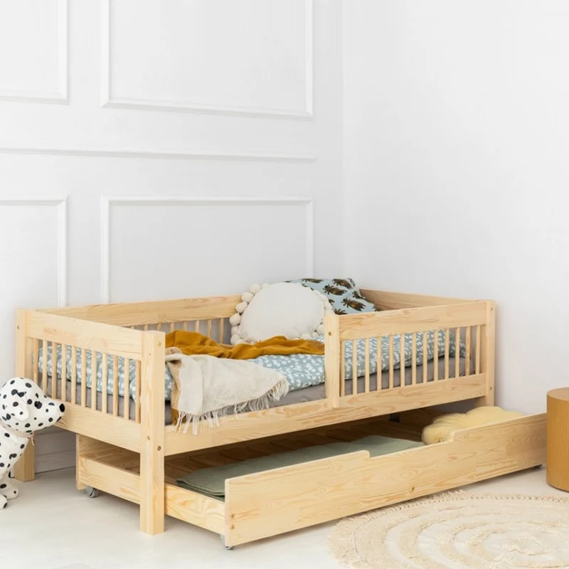 Lit 90x200 sommier et tiroir inclus Ariette Bois