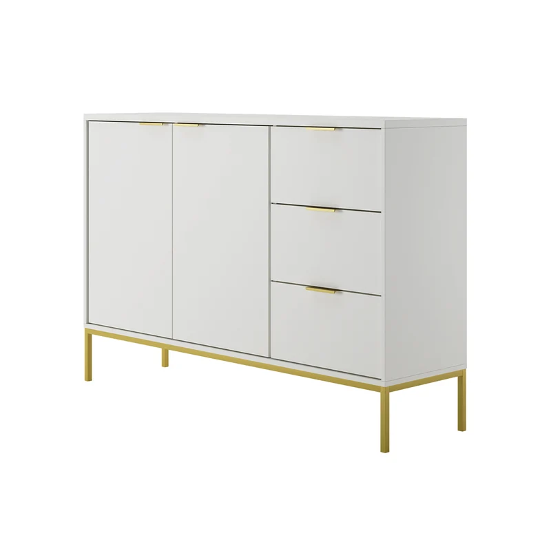 Buffet 2 portes 3 tiroirs Seattle Blanc