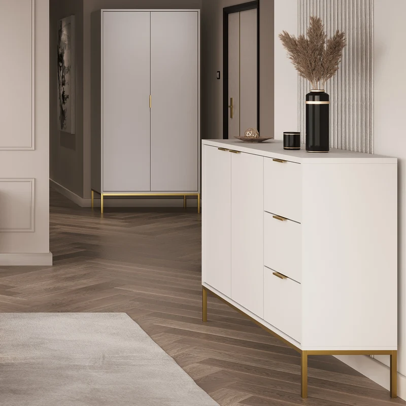 Buffet 2 portes 3 tiroirs Seattle Blanc