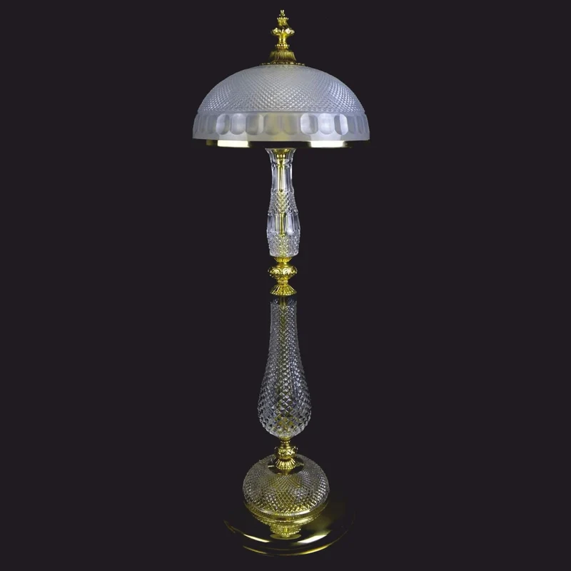 Casa Padrino Luxus Barock Kristall LED Stehleuchte Gold Glänzend Ø 35 x H. 107 cm