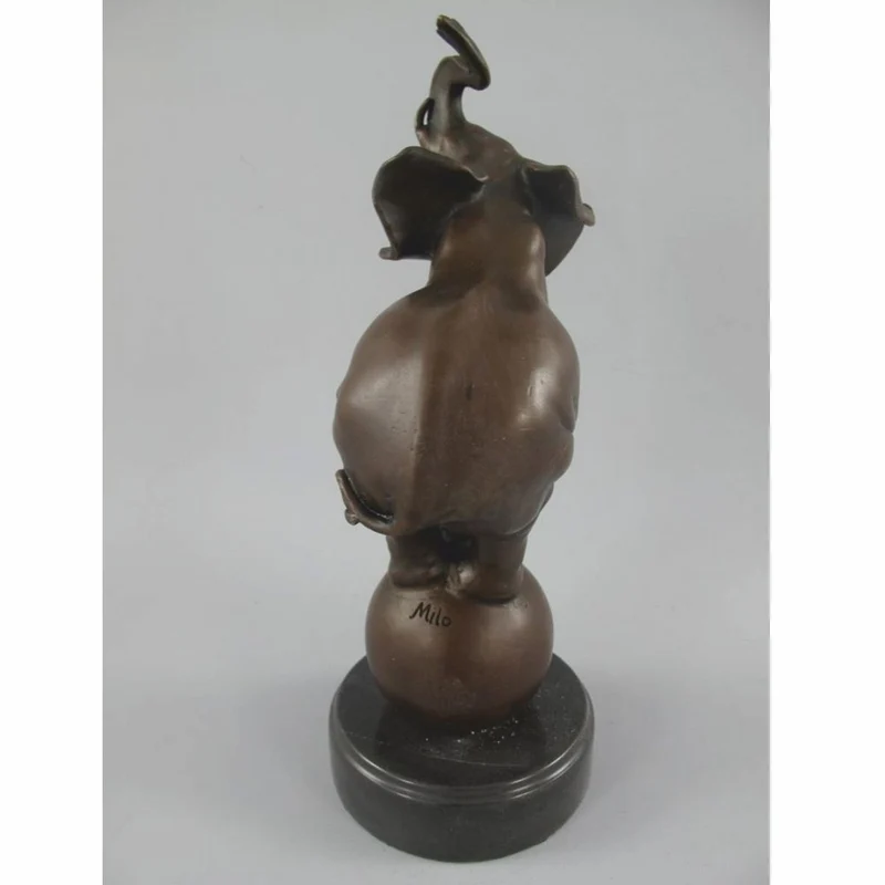 Casa Padrino Bronze Deko Skulptur Elefant Bronze / Schwarz H. 33 cm - Deko Figur