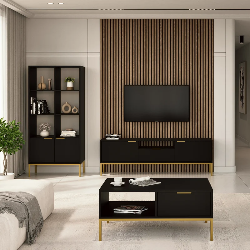 Meuble TV 175 cm Seattle Noir