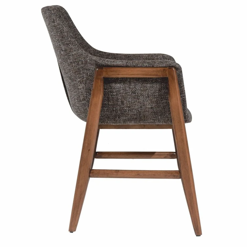 Casa Padrino Luxus Esszimmer Stuhl 6er Set mit Armlehnen Schwarz / Braun H. 86 cm