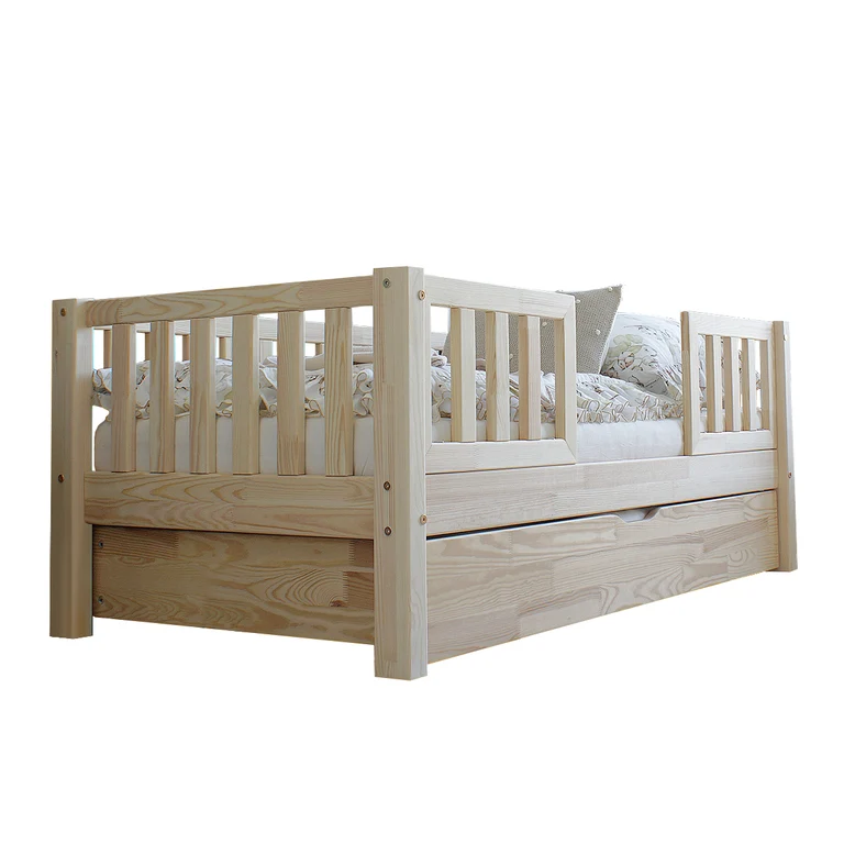 Lit 90x190 barrières sommier et tiroir inclus Agnès Bois