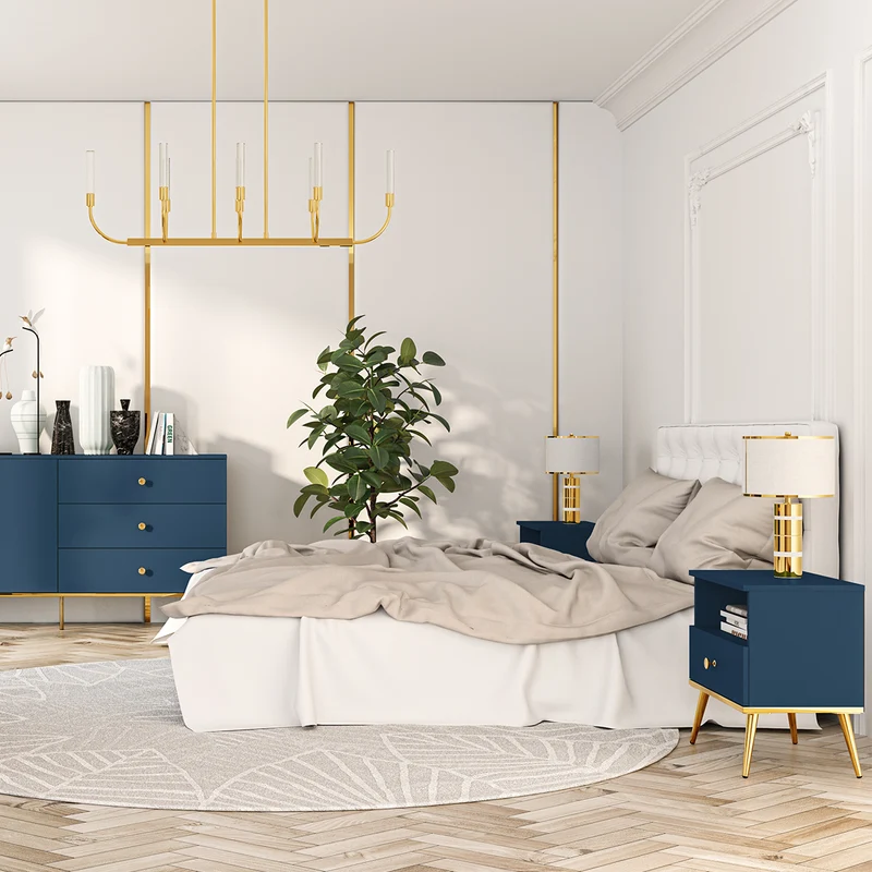 Chevet 1 tiroir Thalia Bleu