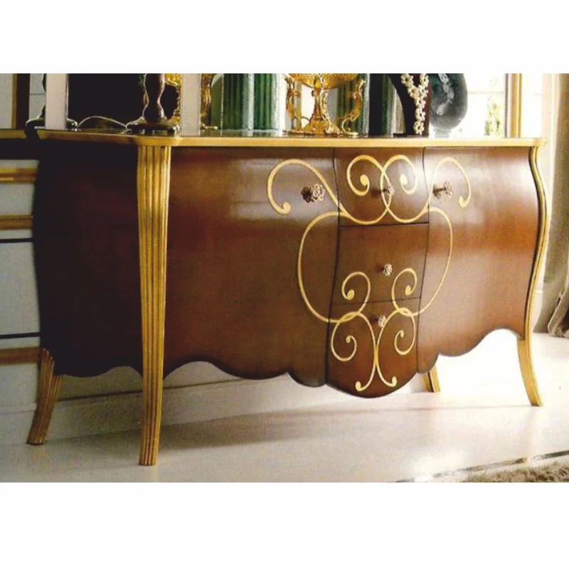 Casa Padrino Luxus Barock Sideboard Braun / Gold 200 cm - Made in Italy