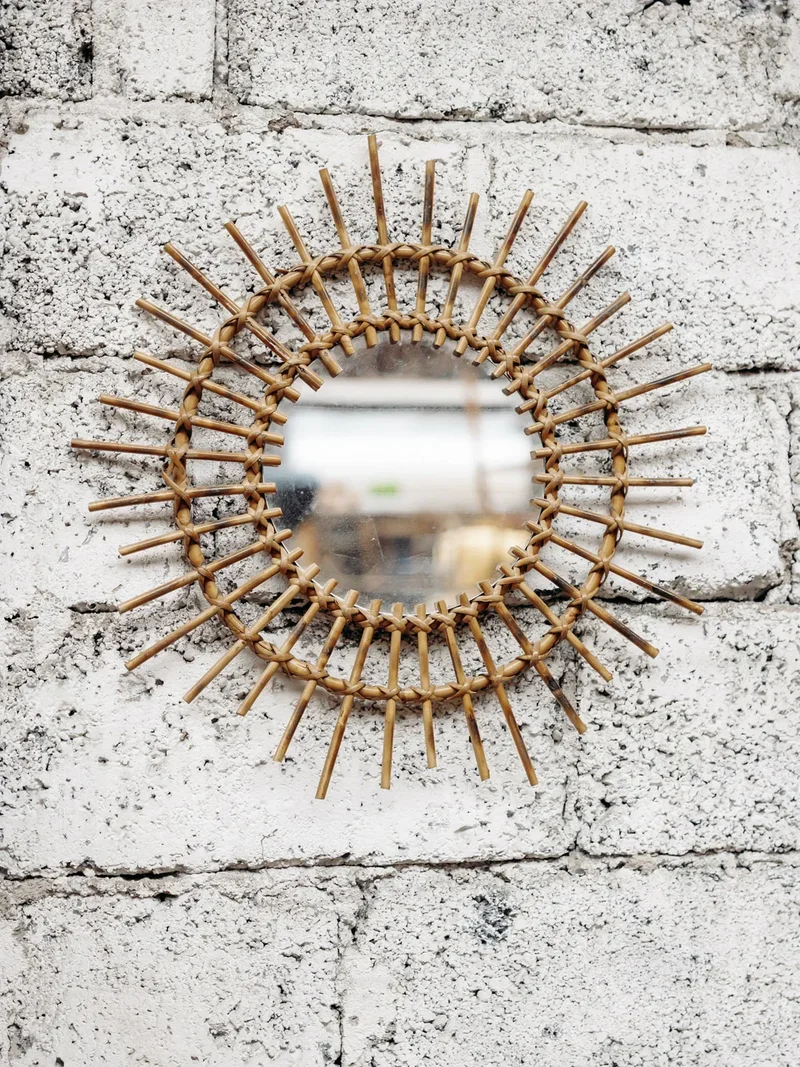 Georges, le miroir rond en rotin N°642