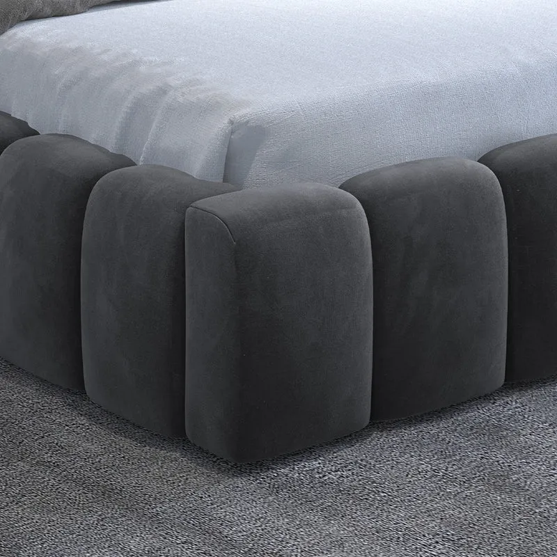 Lit coffre 160x200 sommier inclus Auria Velours Gris foncé
