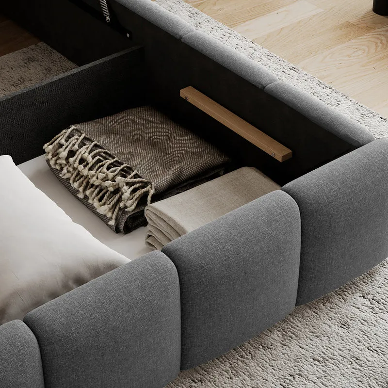 Lit coffre 160x200 sommier inclus Klaus Gris Foncé