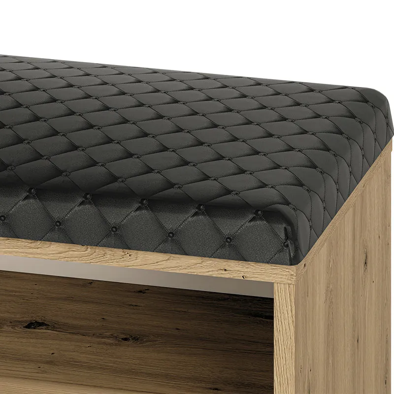 Meuble entrée petit porte-manteau et banc à chaussures 1 porte Liora Bois