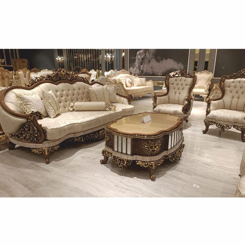 Casa Padrino Luxus Barock Wohnzimmer Sessel Beige / Braun / Gold H. 120 cm - Barock Möbel