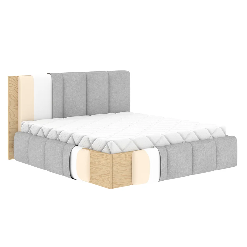 Lit coffre 180x200 sommier inclus Klaus Gris