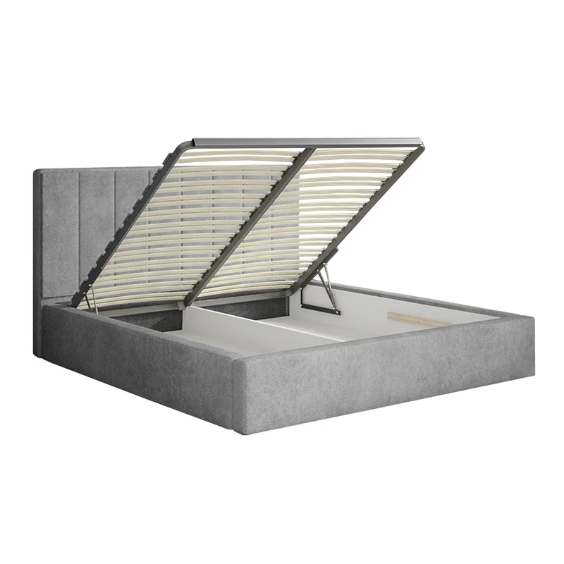 Lit coffre 180x200 sommier inclus Brook Gris