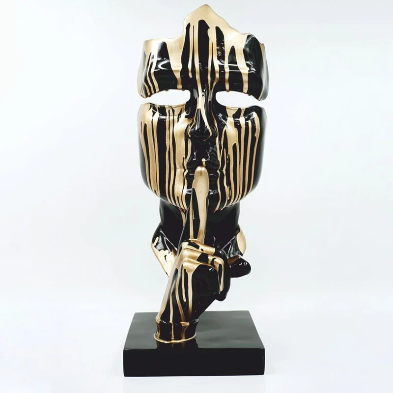 Casa Padrino Deko Skulptur Schwarz / Gold H. 50 cm - Deko Figuren