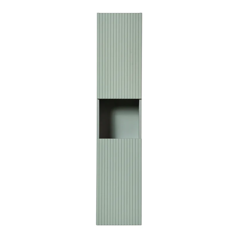 Colonne murale 2 portes 1 niche Jade Vert et Bois