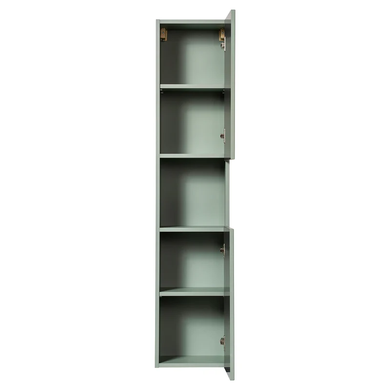 Colonne murale 2 portes 1 niche Jade Vert et Bois