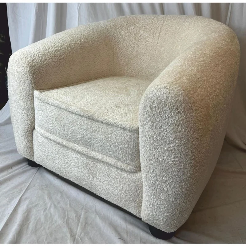Casa Padrino Luxus Sessel Creme / Schwarz 110 x 95 x H. 70 cm - Wohnzimmer Möbel