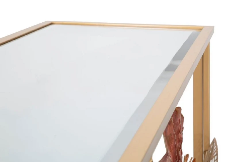 Casa Padrino Luxus Konsole Messing / Bunt 114 cm - Rechteckiger Konsolentisch