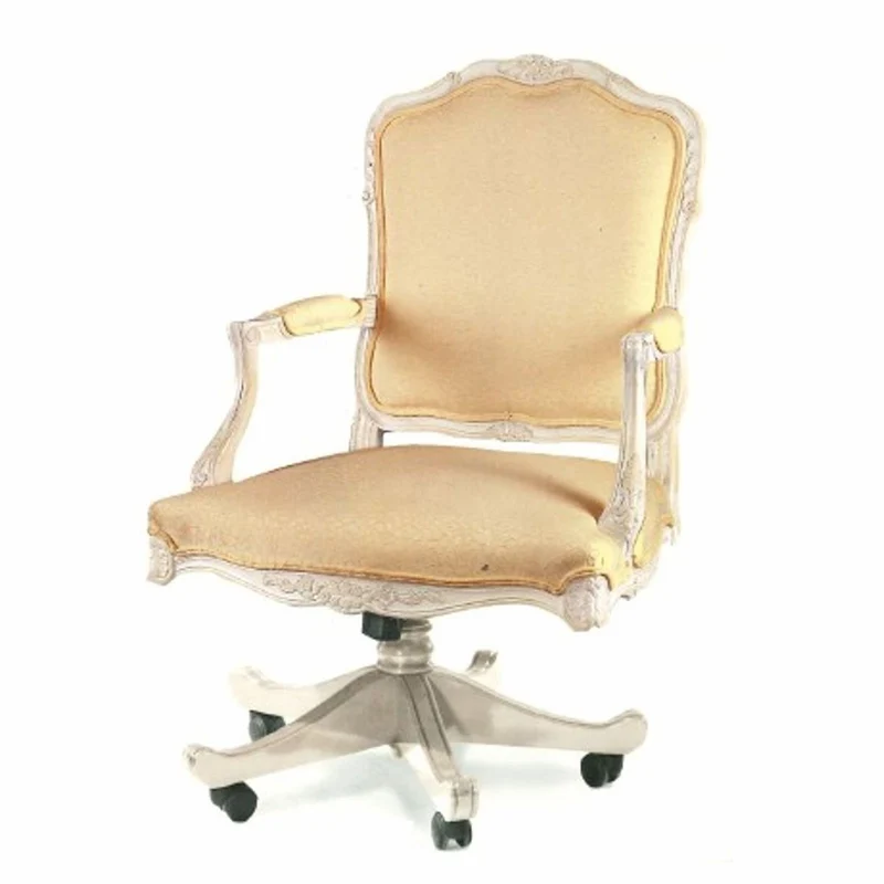 Casa Padrino Luxus Barock Schreibtischstuhl Antik Beige / Weiß - Made in Italy