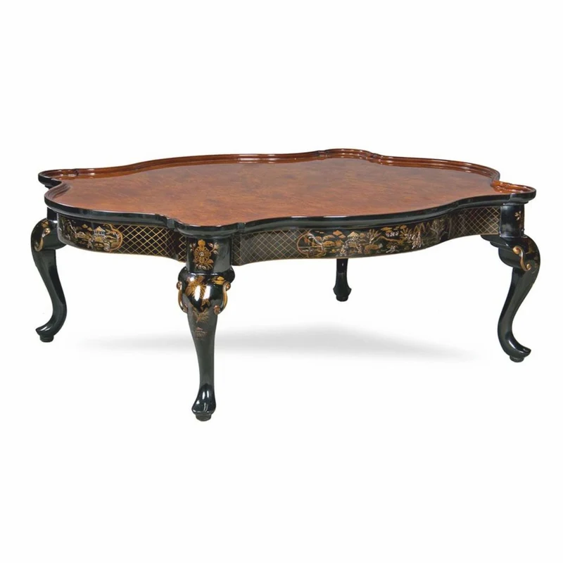 Casa Padrino Luxus Barock Couchtisch Braun / Schwarz / Gold - Barock Möbel im chinesischen Stil