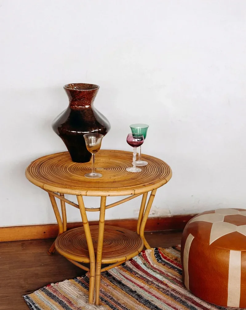 Léonie, la table basse en rotin N°221
