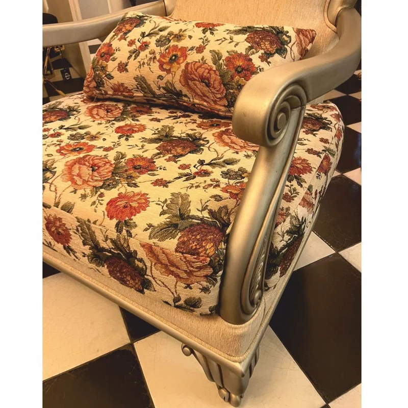 Casa Padrino Luxus Barock Wohnzimmer Sessel 2er Set Bunt / Silber - Barockstil Möbel