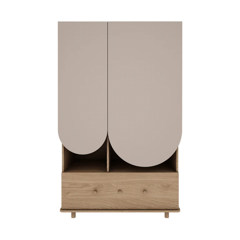 Armoire 2 portes 1 tiroir Wood Luck Bloom - Cachemire et Bois
