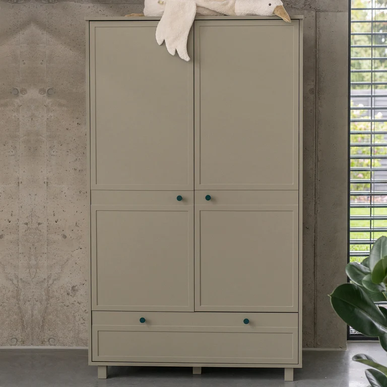 Commode 4 tiroirs et armoire 2 portes Wood Luck Gabriel - Vert Eucalyptus