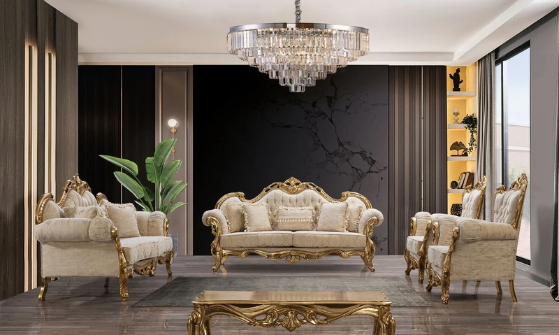 Casa Padrino Luxus Barock Wohnzimmer Sessel Weiß / Gold - Handgefertigte Barockstil Möbel