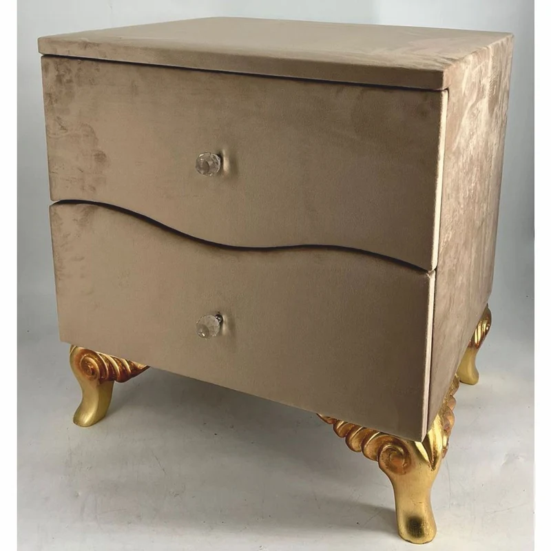 Casa Padrino Barock Nachtkommode mit 2 Schubladen Braun / Gold - Barockstil Schlafzimmer Möbel