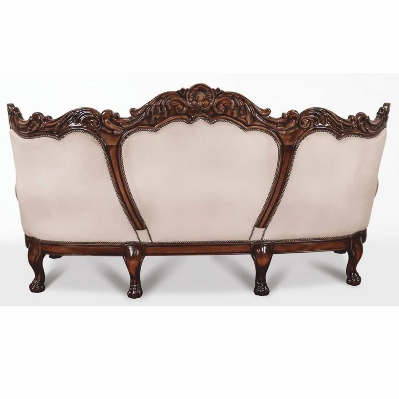 Casa Padrino Luxus Barock Samt Sofa Grau / Dunkelbraun 227 cm - Barockstil Wohnzimmer Möbel