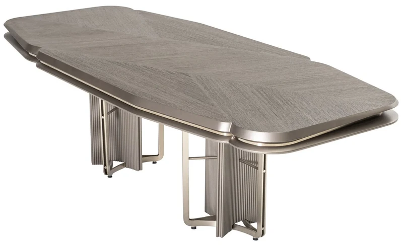 Casa Padrino Luxus Esstisch Grau / Silber 251 cm - Luxus Esszimmer Möbel