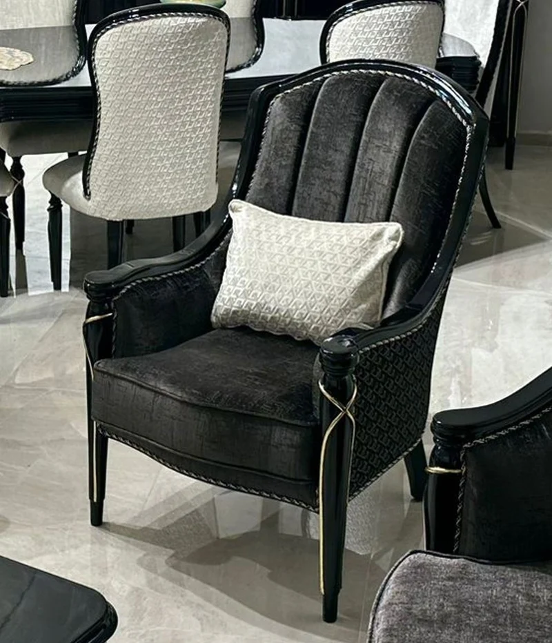 Casa Padrino Luxus Barock Sessel Schwarz / Gold - Prunkvolle Barockstil Möbel