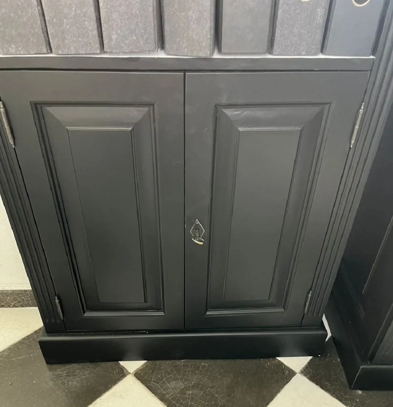 Casa Padrino Landhausstil Bücherschrank Schwarz / Weiß H. 280 cm - Landhausstil Möbel