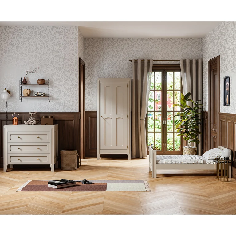 Commode 3 tiroirs et armoire 1 porte Vox Milenne Cachemire