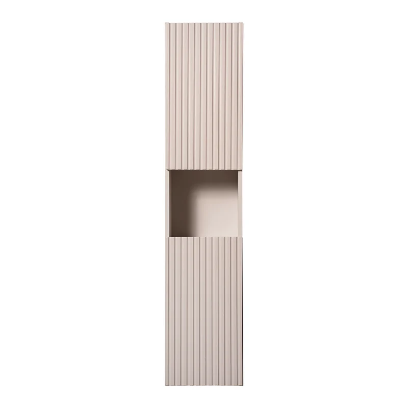 Colonne murale 2 portes 1 niche Riva Cachemire et Bois