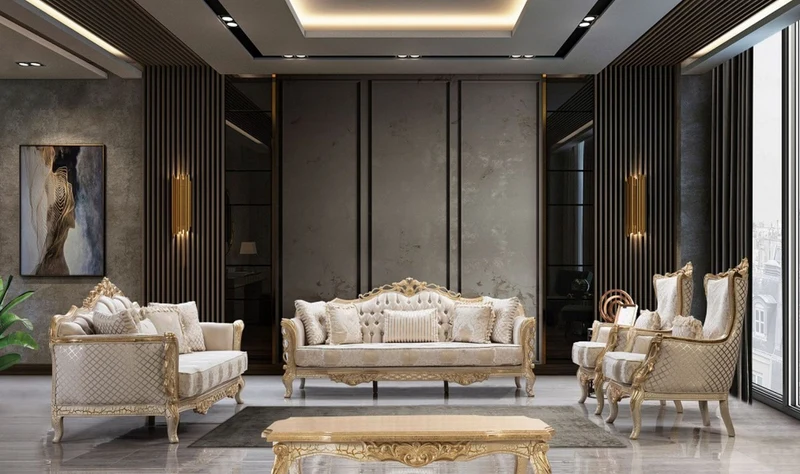 Casa Padrino Luxus Barock Wohnzimmer Sessel Weiß / Antik Gold - Prunkvolle Barock Möbel