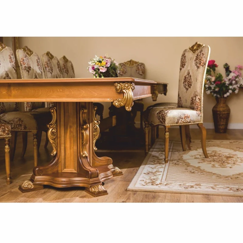 Casa Padrino Luxus Barock Esszimmer Stuhl Braun / Gold H. 120 cm - Barockstil Möbel