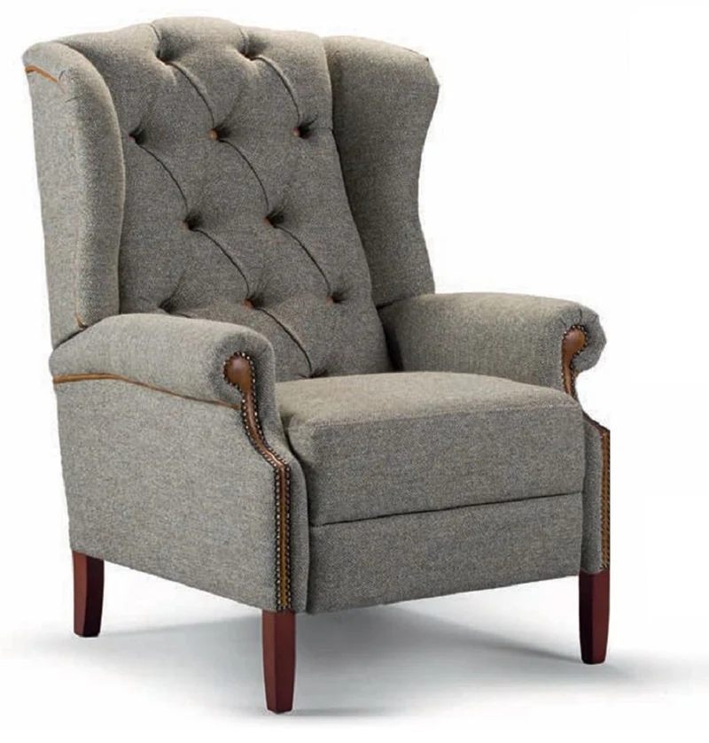 Casa Padrino Luxus Chesterfield Relax Sessel Grau / Braun - Wohnzimmer Möbel