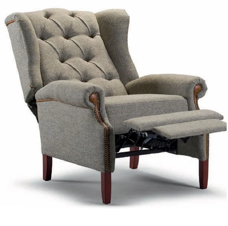 Casa Padrino Luxus Chesterfield Relax Sessel Grau / Braun - Wohnzimmer Möbel