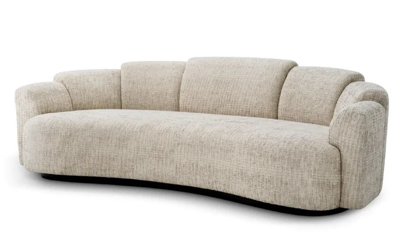 Casa Padrino Luxus Sofa Beige / Schwarz 232 cm - Hotel & Wohnzimmer Möbel