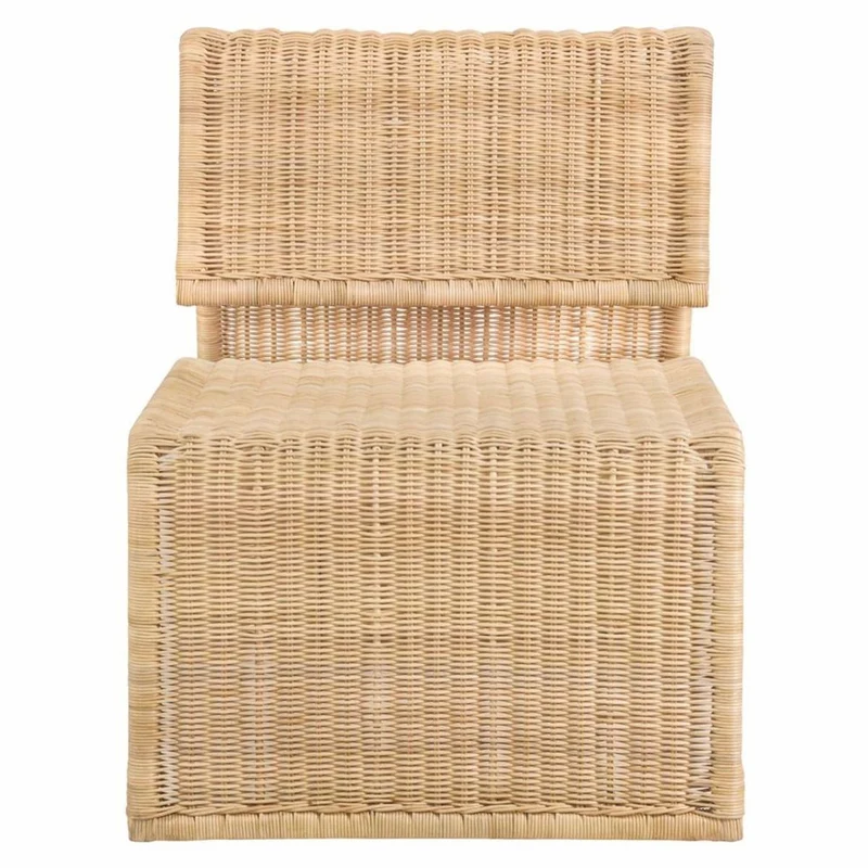 Casa Padrino Luxus Rattan Sessel Naturfarben - Rattan Wohnzimmer Möbel